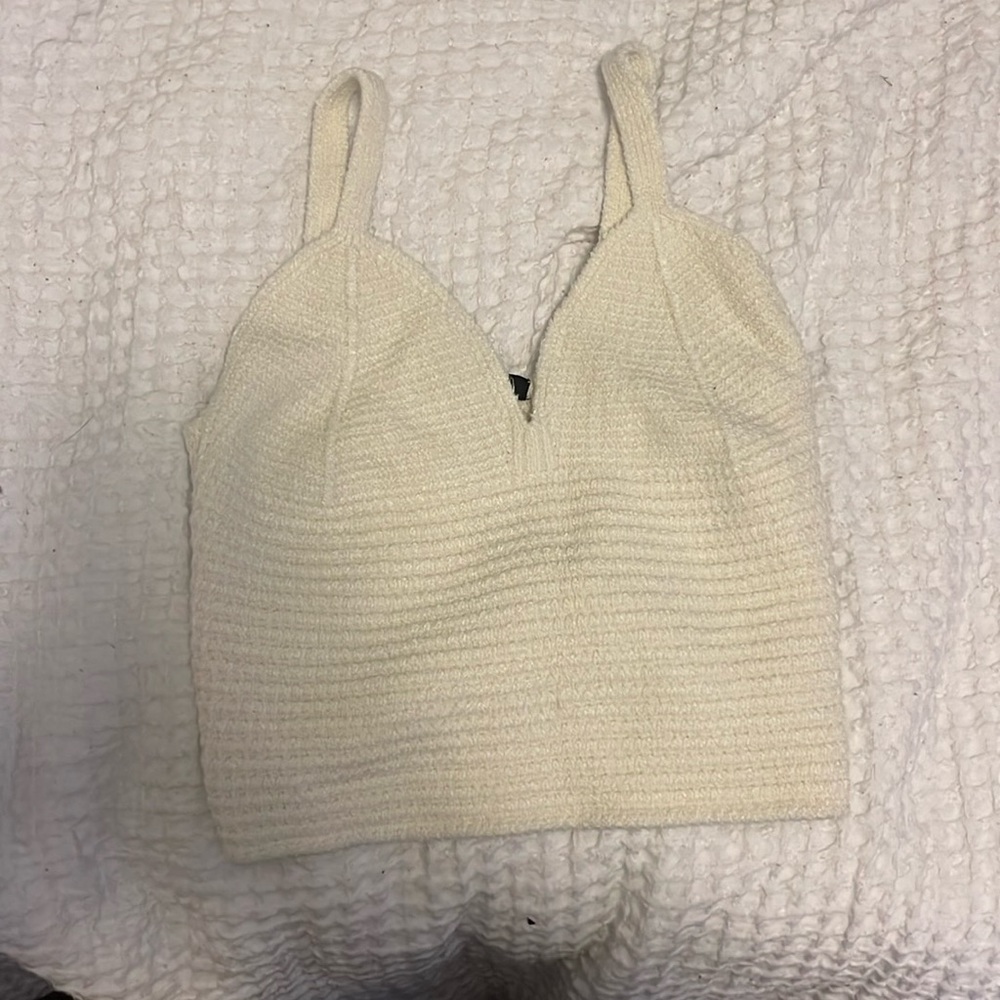 White Crochet Tank Top